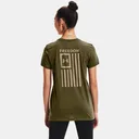 UNDER ARMOUR Women's Freedom Flag Marine OD Green/Desert Sand T-Shirt (1370814-390) - Under Armour