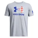 UNDER ARMOUR Men's Freedom Logo Steel Medium Heather/Royal T-Shirt (1382970-035) - Under Armour