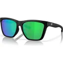 COSTA DEL MAR Women's Panga II Matte Black/Green Mirror 580P Polarized Sunglasses (06S9122-91221057) - Costa Del Mar