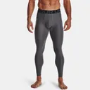 UNDER ARMOUR Men's HeatGear Carbon Heather / Black Leggings (1361586-090) - Under Armour