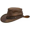 OUTBACK TRADING Iron Bark Brindle Brown Leather Hat (1377-BDL) - Outback Trading