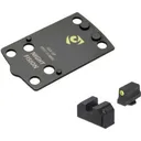 NIGHT FISION EPS Carry to Glock 43x MOS Optic Plate with Tritium Yellow Front Sight Combo (GLK-OPBS-EPSC-43X-YGZX) - Night Fision