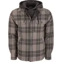 DRAKE Men's Campfire Pewter Flannel Hoodie (DS1078-PEW) - Drake