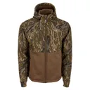 DRAKE Men's MST Hole Shot Hooded Windproof Eqwader Full Zip Original Treestand Two-Tone Jacket (DW7390-032T) - Drake