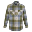 VERTX Men's Last Line Stretch Flannel Green Mountain Buffalo Plaid LS Shirt (F1-VTX1535-GMBP) - Vertx