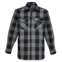 VERTX Men's Last Line Stretch Flannel Marshland Grey Plaid LS Shirt (F1-VTX1535-MSHGP) - Vertx