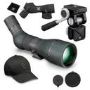 VORTEX Razor HD 27-60x85 Angled Spotting Scope w/ Pro Car Window Mount & Men's Flexfit Cap - Vortex