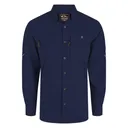 DRAKE Men's 8-Shot Flyweight Navy Long Sleeve Shirt (AD9501-NVY) - Drake
