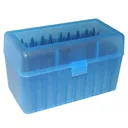 MTM 50 Round Clear Blue Large Caliber Rifle Ammo Box (RLLD-50-24) - Mtm