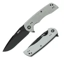 GRITR Stealth Folding Pocket Knife w/ 3.5" D2 Steel Blade, G10 Scales, Gray Non-Serrated - Gritr