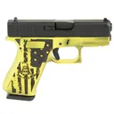 GLOCK 43X 9mm Luger 3.41in 2x 10rd Mags Skydas Cerakote w/ Gadsden Flag Pistol (4350204FRN-GAD-SKY) - Glock