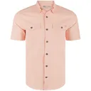 DRAKE WATERFOWL Men's Frat Seersucker Peach Pearl Tonal Striped Button-Down Short Sleeve Shirt (DS2255-PPT) - Drake