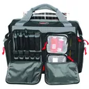 GPS Rolling Range Bag, Black, Soft Case, Holds up to 1 Medium Frame Pistol and 2 Small Frame Pistols, Oversize ATV Wheels, Additional External Pockets for Magazines, Binoculars, Ear Protection, Stapler, and Targets GPS-2215RB - G Outdoors