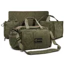 GRITR 4-in-1 Gun Range Bag w/ Tote Bag, Cleaning Mat & Admin Pouch, Green Topography - GRITR