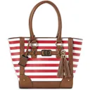 Bulldog Cases Tote Style Purse Holster, Cherry Red and White Stripe Color, Leather BDP-051 - Bulldog Cases