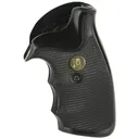 Pachmayr Grip, Gripper, Fits S&W K/L Frame Round Butt with Finger Grooves, Black 3266 - Pachmayr