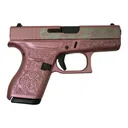 GLOCK 42 Custom Glock and Roses .380 ACP 3.2in 6rd Medusa Pink Subcompact Striker-Fired Pistol (UI4250201 MODPGR) - Glock