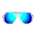 PIT VIPER The Merika Grand Prix White with Blue and Red Splatter Sunglasses (E-GP-THEMRKA-Z87) - Pit Viper