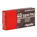 AGUILA .40 S&W 180Gr FMJ 50rd Handgun Ammo (1E402110) - Aguila