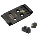 NIGHT FISION Optic Plate + Tritium Yellow Front Sight Combo: EPS to Glock Full Size MOS (GLK-OPBS-EPS-MOS-YGZX) - Night Fision