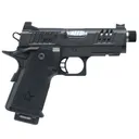 STACCATO 2011 CS 9mm 3.5in Stainless Threaded 2x 15rd Mags Curved Trigger OR Pistol w/ X-Series Serrations (14-1501-000202-01) - Staccato 2011
