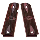 KIMBER 1911 Full Size Double Diamond Rosewood Ambi Grips w/ Logo (1100475A) - Kimber