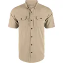 DRAKE Wingshooter Trey Timber Wolf Khaki Cross Hatch Short Sleeve Shirt (DS2625-TWF) - Drake