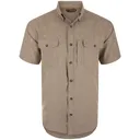 DRAKE Cinco Ranch Crocodile Chambray Performance Short Sleeve Shirt (DS2675-CRO) - Drake