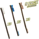 OTIS 9 Pack 3 Nylon/3 Blue Nylon/3 Bronze AP Brushes (IP-316-9-BBN) - Otis