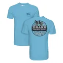 DRAKE Men's Old School Circle Aquarius Heather Short Sleeve Shirt (DT9525-ARS) - Drake Waterfowl