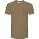 DRAKE Men's Old School Oval Logo Savannah Tan Light Heather Short Sleeve T-Shirt (DT9600-STH) - Drake