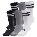 UNDER ARMOUR Unisex Essential 6-Pack White/Black Crew Socks (1387058-101) - Under Armour