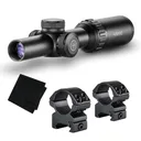 HAWKE Vantage IR 1-4x20 Turkey Dot IR Reticle Riflescope w/ Match Mount 1in Medium Weaver Scope Rings and GRITR Microfibre (14205+22113+GRIT-MF) - Hawke