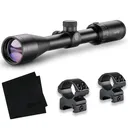HAWKE Vantage 4-12x40 AO Mil-Dot Reticle Riflescope w/ Match Mount 1in Medium Weaver Scope Rings and GRITR Microfibre (14141+22113+GRIT-MF) - Hawke