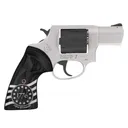 TAURUS 856 .38 Special 3in 6rd Stainless/Black Revolver w/ 1776 Engraved Wood Grips (2-85635-US3) - Taurus