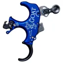T.R.U. BALL ARCHERY Goat 3 Finger Brass Blue/QuickSilver Medium Release Aid (TGOT-BLQS-M) - T.R.U. Ball Archery