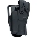 RAPID FORCE Level 3 Duty Right-Hand Compact Light Mid Ride Matte Black Belt Slide Holster for Glock 19/19X/19 MOS/17/17 MOS/44/45/45 MOS/47/47 MOS (R3-M-0057-BK-RH-CL-A0-B) - Rapid Force