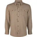 DRAKE Men's Wingshooter Timber Wolf Khaki Cross Hatch Shirt (DS0135-TWK) - Drake Waterfowl