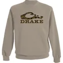 DRAKE Men's Old School Island Fossil Light Heather Crew Sweatshirt (DS1646-IFH) - Drake Waterfowl