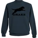 DRAKE Men's Leaping Lab Orion Blue Crew Graphic Sweatshirt (DS1647-ORN) - Drake Waterfowl