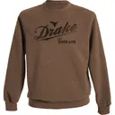 DRAKE Men's Drake Life Golden Pecan Dark Heather Graphic Crew Sweatshirt (DS1648-GPD) - Drake Waterfowl