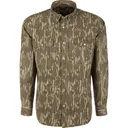 DRAKE Men's Cinco Ranch Acid Wash Mossy Oak Original Bottomland Western Long Sleeve Shirt (DS2234-024) - Drake Waterfowl