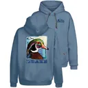 DRAKE Men's Watercolor Wood Duck Blue Shadow Hoodie (DS1655) - Drake Waterfowl
