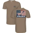 DRAKE Men's Americana Scenic Flag Savanna Tan T-Shirt (DT9875-STH) - Drake Waterfowl
