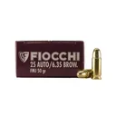 FIOCCHI Shooting Dynamics .25 ACP 50Gr FMJ 50rd Box Ammo (25AP) - Fiocchi