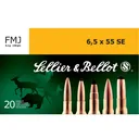 SELLIER & BELLOT 6.5x55mmSE 140 Grain FMJ Ammo, 20 Round Box (SB6555C) - Sellier & Bellot