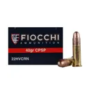 FIOCCHI 22 LR 40 Grain Copper Plated Round Nose Ammo, 50 Round Box (22FHVCRN) - Fiocchi Ammo