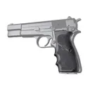 HOGUE Browning Hi-Power Rubber with Finger Grooves Black Grip (09000) - Hogue
