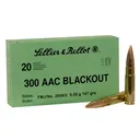 SELLIER & BELLOT 300 Blackout 147 Grain FMJ Ammo 20 Round Box (SB300BLKB) - Sellier & Bellot