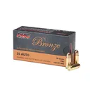 PMC Bronze .25 ACP 50 Grain FMJ Ammo 50 Round Box (25A) - Pmc